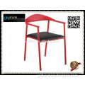 Replica classic colorful side vintage industrial metal chair with soft pad